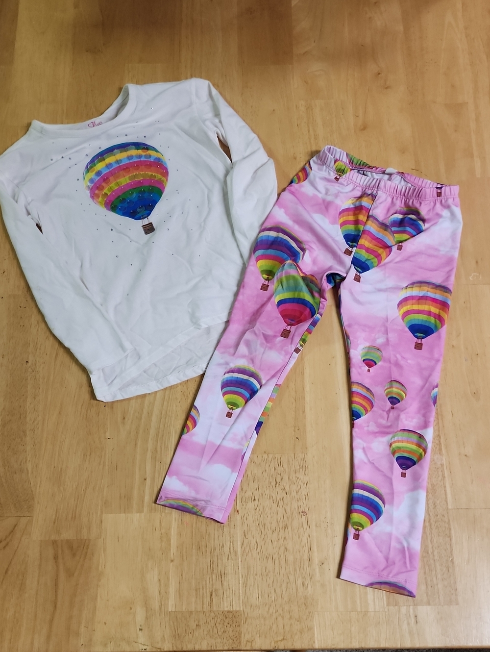 The Children’s Place Girls Hot Air Balloon Leggings & Top Set - Size S 5/6 EUC